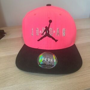 Jordan Pink and Black Cap hand bedazzled